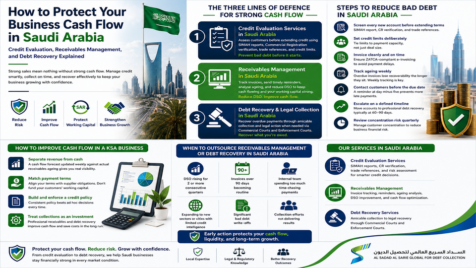 Cash Flow Management Saudi Arabia: Credit Evaluation, Receivables & Debt Recovery
